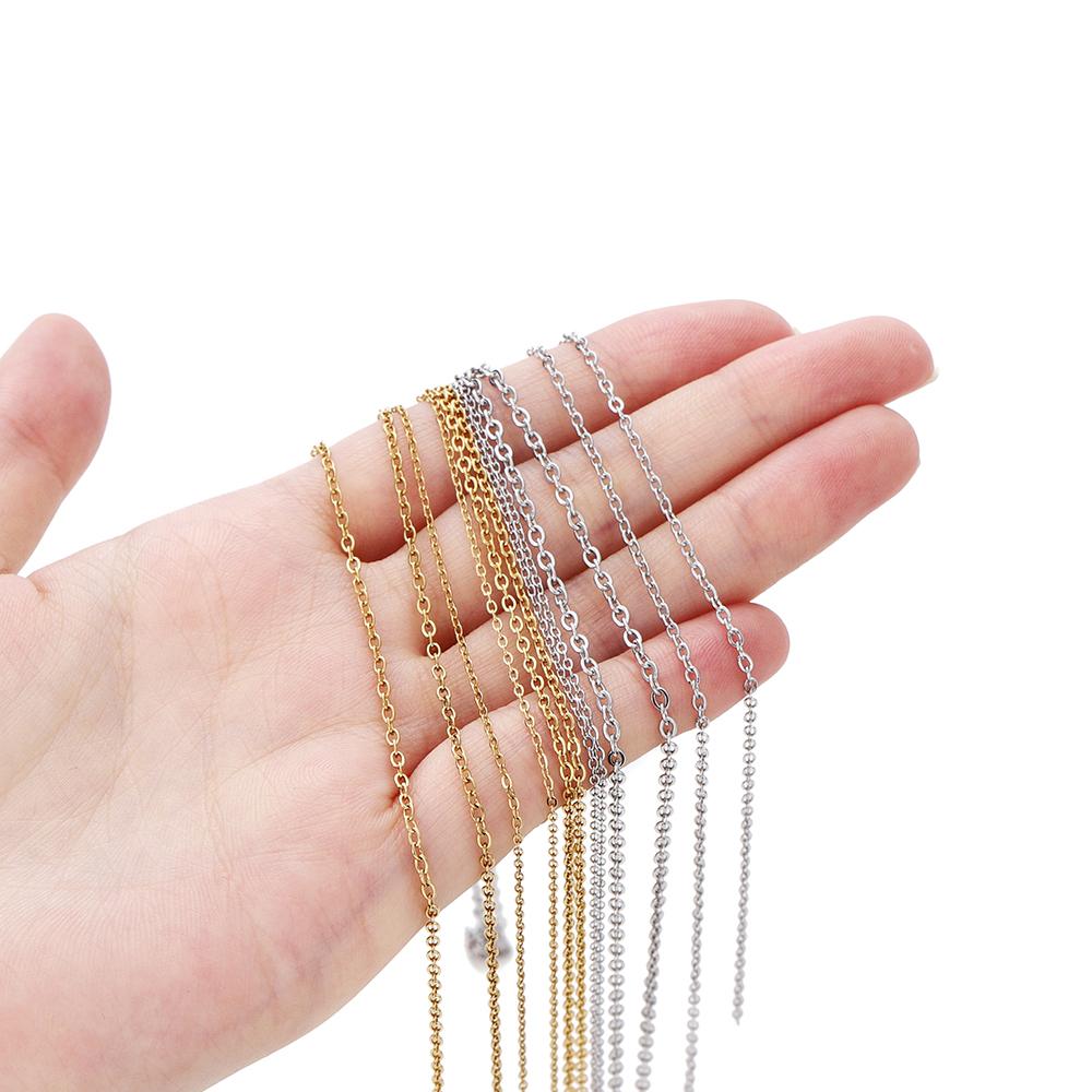 2Meters Stainless Steel Cross Chain 1.2/1.6/2.0mm Chains for DIY Necklace Bracelet Anklet Jewelry Making Accessories Supplies