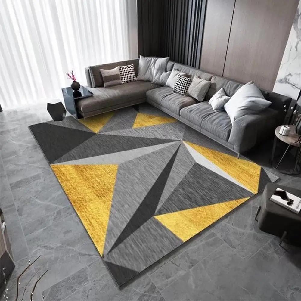 Geometric Pattern Living Room Carpet Bedroom Anti-Slip Rug Hotel and Homestay Floor Mat Home Decoration Mats
