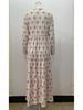 2023 Autumn/Winter Retro Stand Collar Loose Plus Size Fashion Long Dress