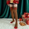 1 Pair of Santa Claus Knee-High Coral Velvet Warm Christmas Socks