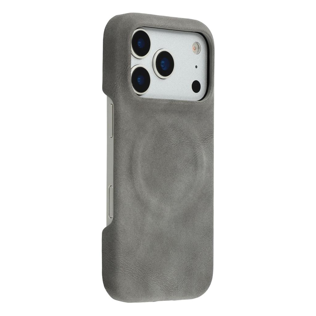 For iPhone 17 Pro Max Case Compatible with MagSafe Skin-Touch Leather + PC Back Cover