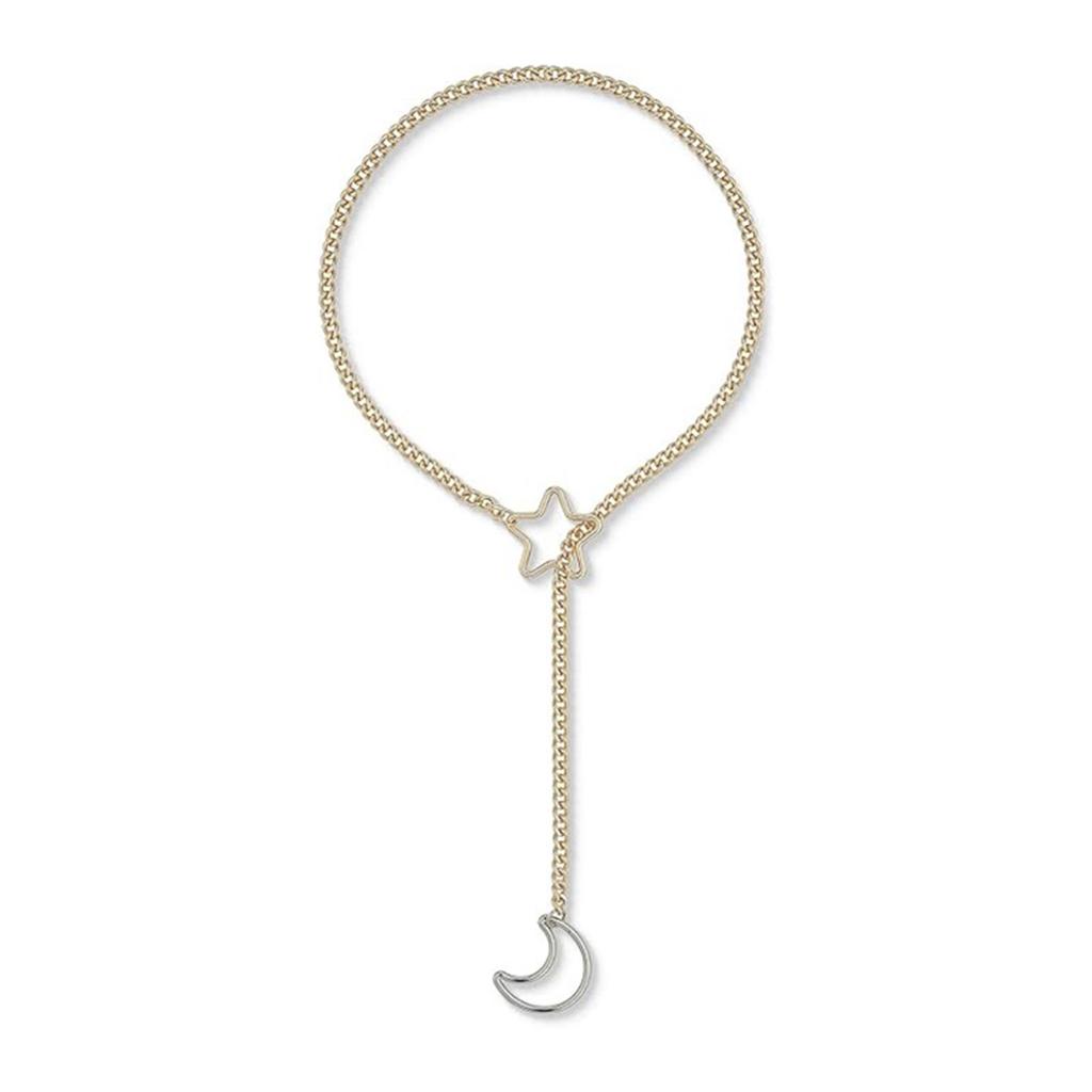 Elegant Star Moon O Rings Choker Necklace for Women Adjustable Cuban Lariat Y Necklace Jewelry Statement Pieces