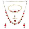 Jewellery Set for Women American Diamond Combo of Choker Necklace Set with Earrings, Bracelet and Ring for Girls and Women