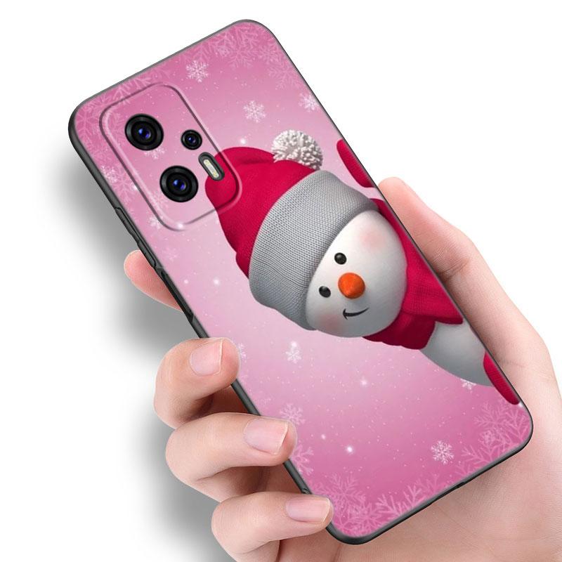 Merry Christmas Snowman Phone Case For Xiaomi POCO F2 F3 M2 M3 M4 X3 X4 Pro NFC F4 GT 5G F1 X2 C3 C31 C40 M5S TPU Black Cover