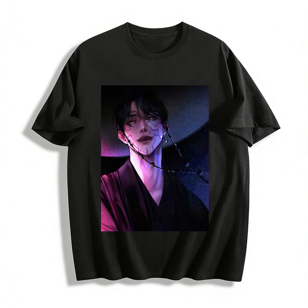 Jujutsu Kaisen Fushiguro Megumi Domain Expansion Print Tshirt Cool Anime Peripheral Loose Top Pure cotton T-shirt XXS