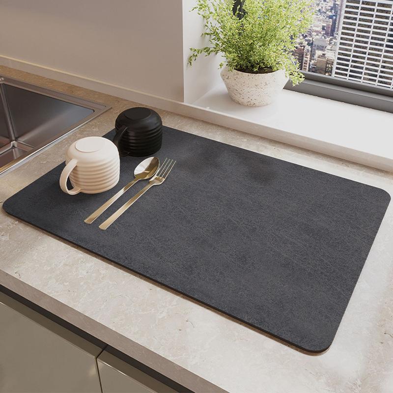 Coffee Machine Absorbent Mat Bowl Dish Drying Mat Non-slip Bar Drain Mat Kitchen Countertop Mat Table Washer Mat