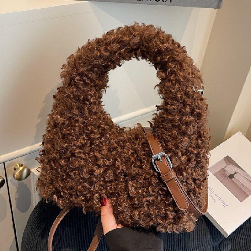 

Niche high-value handbag bag women s autumn fashion casual shoulder Mao Mao messenger bag bag темно-коричневого