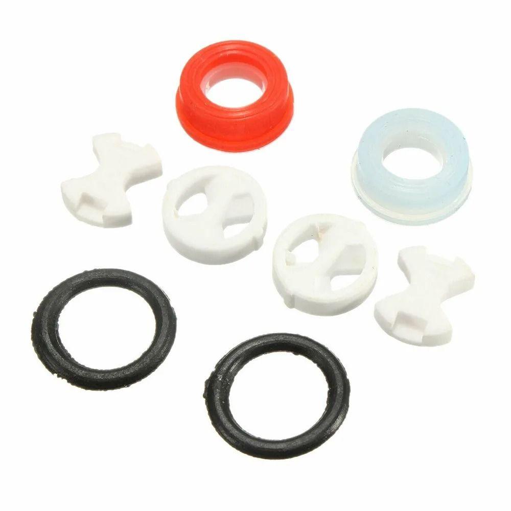 8Pcs/set With 2 O-ring Gasket Ceramic Disc Silicone Washer Replacement Valve Gasket