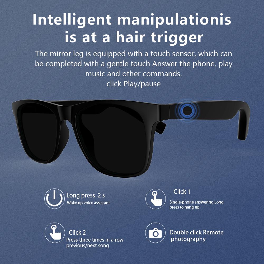 Men Smart Glasses D11 Plus Women Bluetooth Glasses Voice Call Control Music UV Polarized Sunglasses