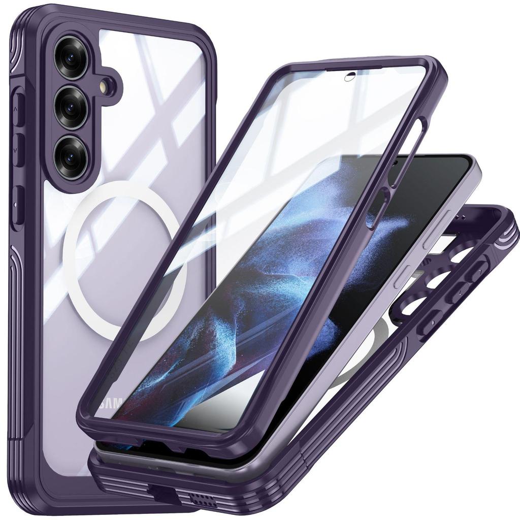 Samsung S25 FE Hülle: Neuer Anti-Drop Transparenter Magnetischer Saugnapf mit Displayschutz aus gehärtetem Glas
