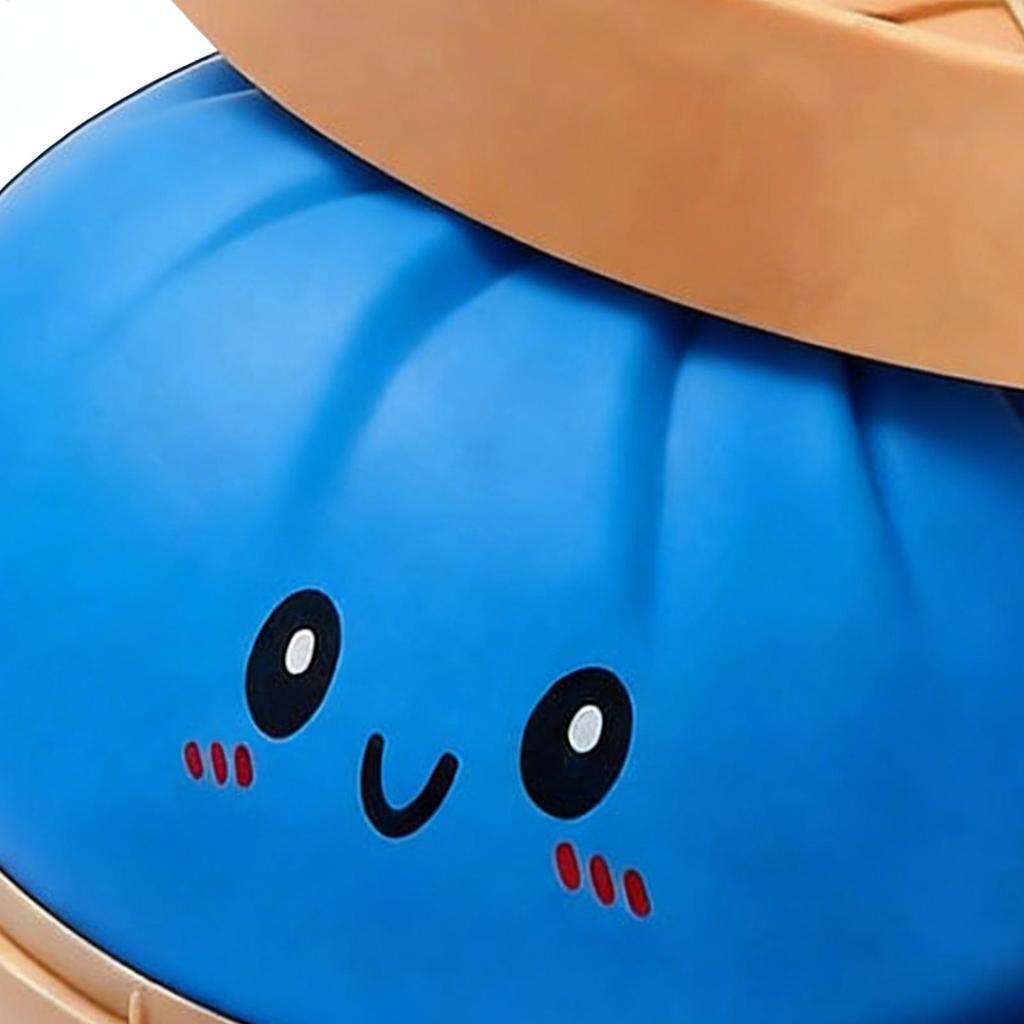 9cm Simulated Dumpling Stress Ball Soft Squeeze Toy with Steamer Box Stress Relief Fidget Toy for Students Adults Men Women Home