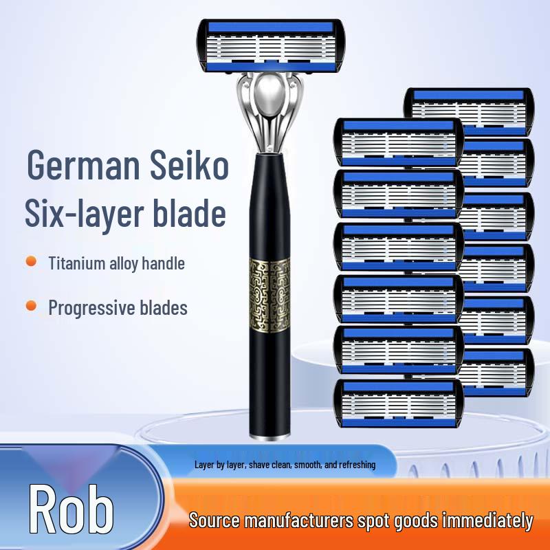 In-Stock Universal 6-Layer Razor Blade - Men s Manual Shaving Head 3 metal blades only