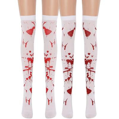 Kadınlar için Cadılar Bayramı Kostümü Parti Maskeli Balo Kıyafetleri Kanlı Çoraplar Hemşire Çorapları Kanlı Zombi Kanı Cadılar Bayramı Cosplay Çorapları