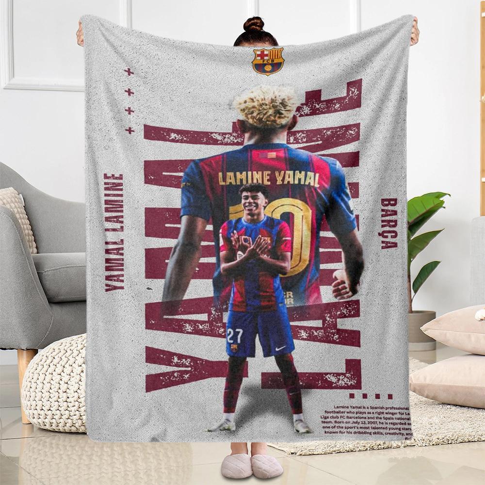 Lamine Yamal's Spanien Fußballstars Decke Bequem Perfekt für Sofa Bett Couch für Alle Anlässe Modern Ideales Geschenk Für Geburtstag Valentinstag