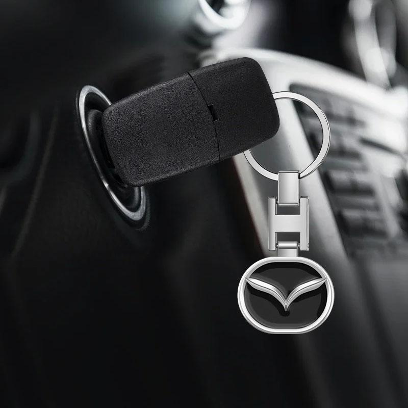 1Pcs Car Emblem Keychain Key Ring Accessories For Mazda 3 6 CX5 2 CX3 CX9 MX5 RX8 Axela Demio MS CX5 2 Axela Demio Atenza MS GJI GH BK MP