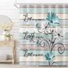 Blue and White Daisy Watercolor Flower Waterproof Bathroom Shower Curtain (with 12 Hooks) 72x 72 Inch Blue Butterfly Pastoral Style
