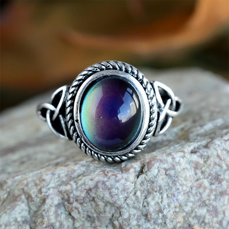 Shein ancient silver smeared egg ring simple personality niche retro ring no. 6