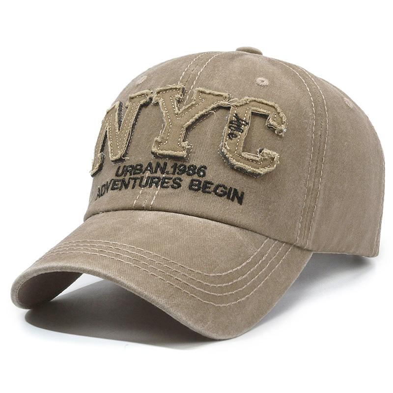 New Arrival Vintage Big Letter NYC Baseball Cap Men Cotton Washed Spring Autumn Visor Soft Snapback Fashion Hats For Women