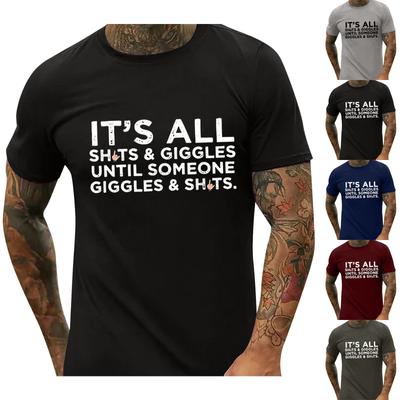 Heren T-shirt, T-shirts met grafische print, tekst, Pool, 3D-print, streetwear, casual, korte mouwen, bedrukte kleding, basic
