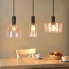 Pendant Light - NETTLIFE - Nettlife - Transparent Glass - Black Metal - 3x E27