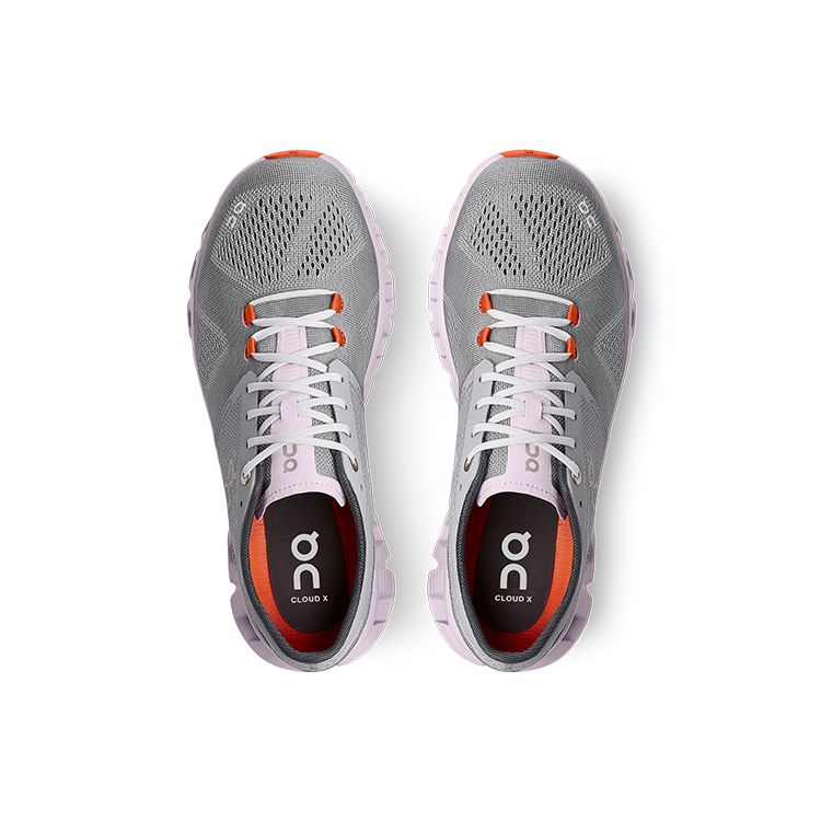ON Cloud X 3 Alloy Lily Women Sneakers Grey Alloy-Grey Lily-Pink 40.99041
