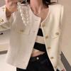 Fall Spring Women Coat Single-breasted Long Sleeves Solid Color Cardigan Loose OL Commuting Style Dating Shopping Jacket