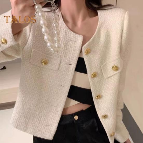 Fall Spring Women Coat Single-breasted Long Sleeves Solid Color Cardigan Loose OL Commuting Style Dating Shopping Jacket