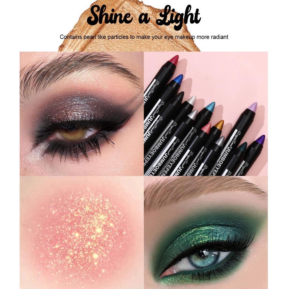 12 Colors Beauty Highlighter Eyeshadow Pencil Pen Eyeliner Pearlescent Long Lasting Silky Waterproof Pen Eyeshadow Stick Glitter Smooth Eyeshadow Pen