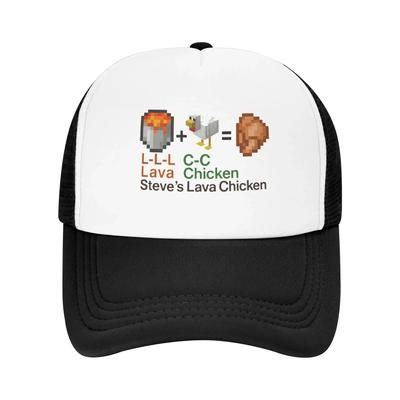 Lava Chicken Steve's Mine Fan Art Pool Party Mesh Baseball Caps Men Printing Female Beach Coquette Hat Snapback Cap