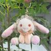 Endearing Bunny Cartoon Plush Toy Keychain With Soft Fabric For Collectible Decor