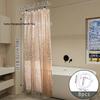 PEVA Waterproof Mold-Proof Shower Curtain Set with No-Drill Telescopic Rod for Wet and Dry Separation in Bathroom