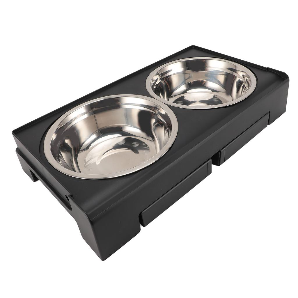 Elevated Dog Bowl Feeder Adjustable Height Stainless Steel Anti Slip Raised Dog Food Water Bowl for