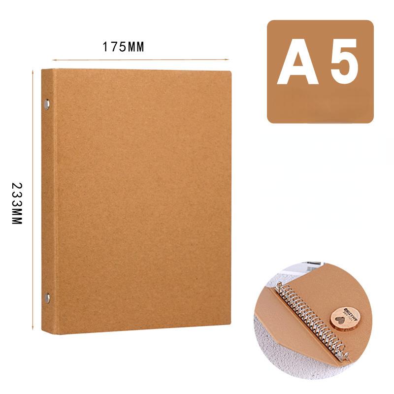 Raccoglitore con Copertina in Carta Kraft Vintage A5 A6 B5 A4 Organizzazione Ufficio Quaderno Aziendale Avanzato Cancelleria