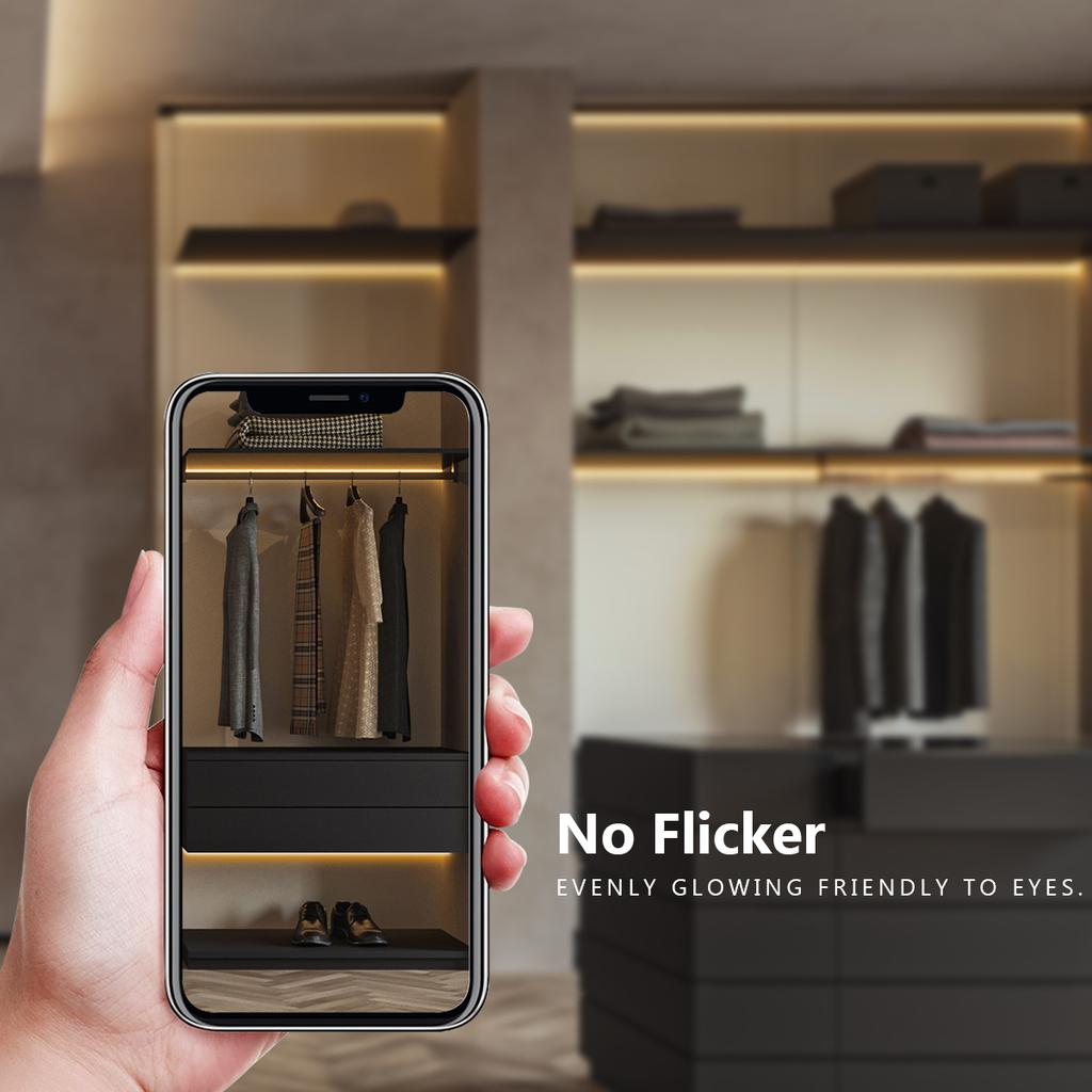 Penetrate Wood Panel Wireless Body Motion Sensor Switch 12V COB LED Strip Light DIY Wardrobe Shelves Pantry Display Cabinet Lamp