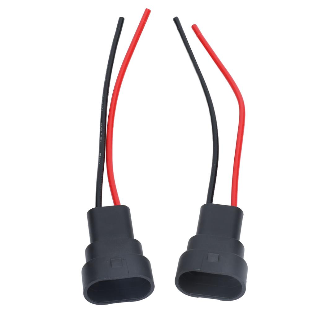 2Pcs Socket Wires Male Adapter Bulb Copper Wiring Harness 12V for LED Headlight Fog Lamps