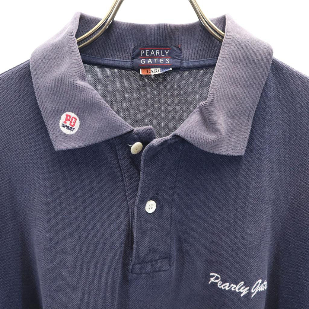 Pearly Gates Golf Short Sleeve Polo Shirt L Navy Men's Used