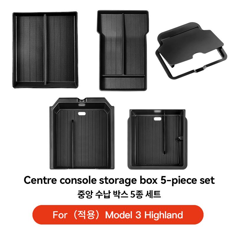 YZ For Tesla Model Y 2025 Juniper Model 3 Highland Console & Armrest Upper and Lower Storage Box Watercup Holder Charging Pad