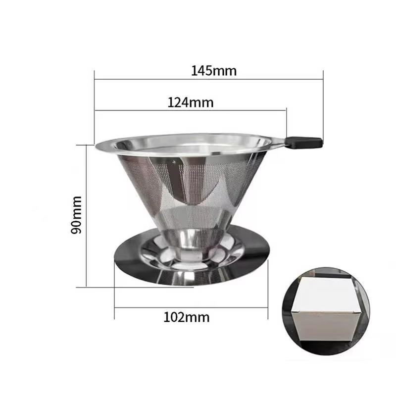 Food Grade Stainless Steel Pour Over Coffee Filter Mesh For Home Office Coffee Lovers Daily Brewing