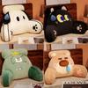 Adorable Plush Cartoon Dog Cat Back Pillows For Cozy Student Dorm Rooms