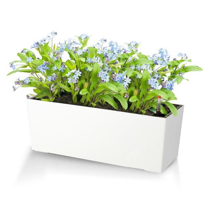 Brice Gardening Aquaphoric Plastic Flower Hanging Pot Fabrica Macetas Plastico Self Watering Hanging Flower Pot Balcony Plastic (White,1 gallon)
