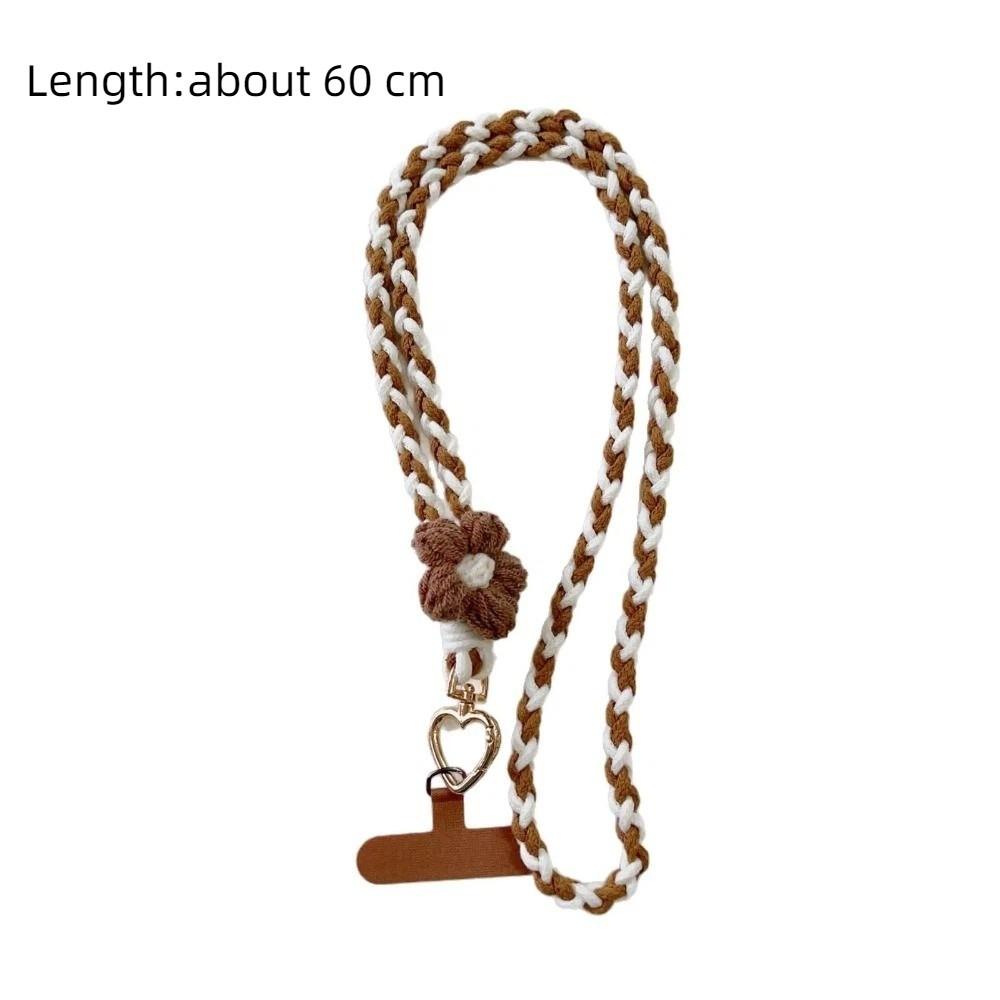 Rainbow Color Phone Woven Chain Phone Charm Crossbody Lanyard Cell Phone Strap  Hanging Ornament