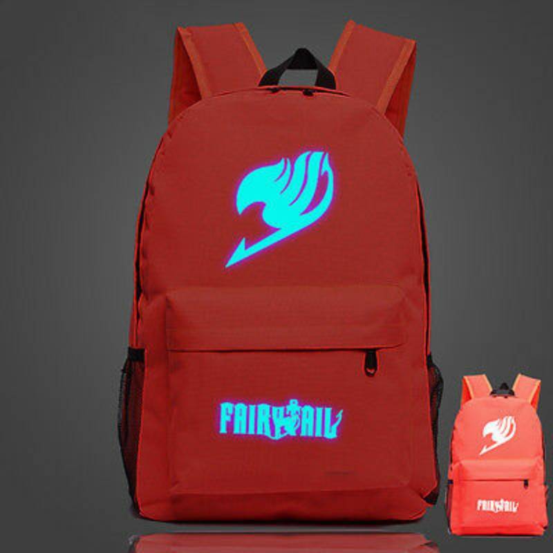 Fairy Tail Backpack Canvas School Bag With Zipper For Students Travel
