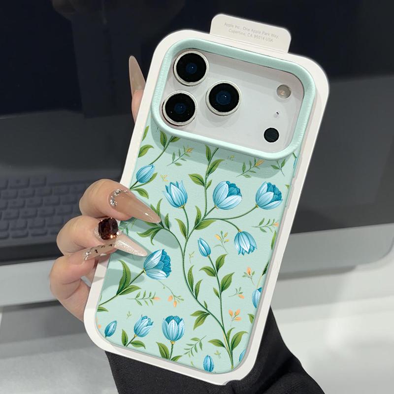 Ledertextur TPU Handyhülle Für iPhone 17 17e 16e 16 15 Pro Max 14 13 Pro Max 11 Rosa Lilienblüte Weiche Silikon-Rückseite
