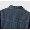 Vintage Hong Kong Style Blue Denim Shirt Women's Spring and Autumn Layering French Top