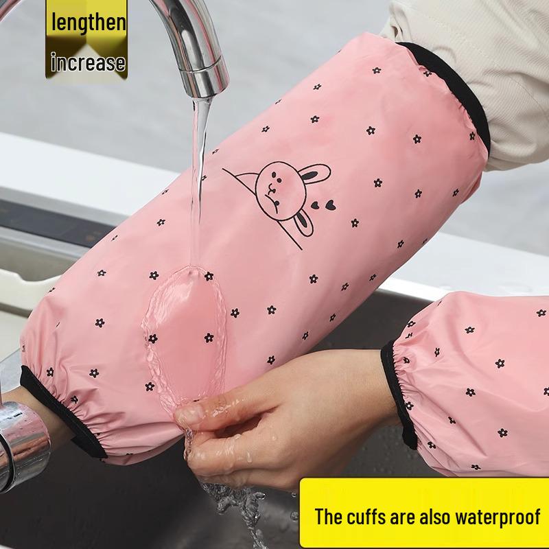 Women's Waterproof & Oil-Proof Kitchen Sleeves: Autumn/Winter Anti-Stain, Extended, Cute Oversleeves for Adults