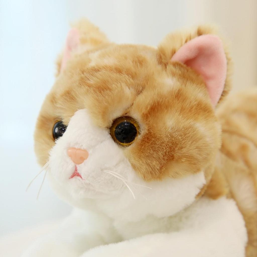 This and lifelike plush pillow features a brown tabby and calico black and white A perfect gift for or store This 50cm plush toy cushion features a