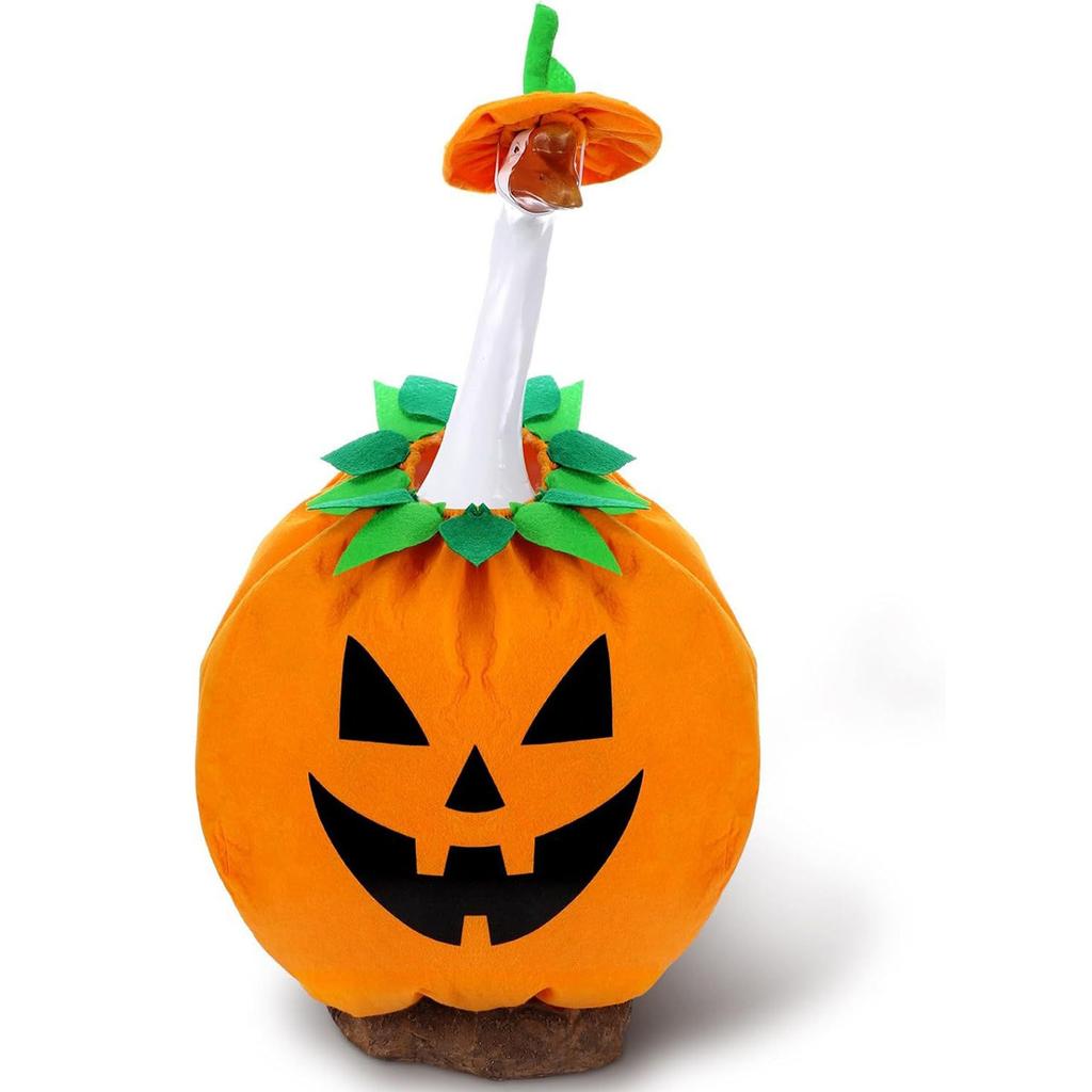 23 Inch Halloween Porch Goose Ghost Costume with Witch Hat and Pumpkin Basket for Porch Yard Holiday Decor