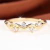 Charming Three Colors Available Wave Zircon Band Ring for Women Daily Wear and Party
