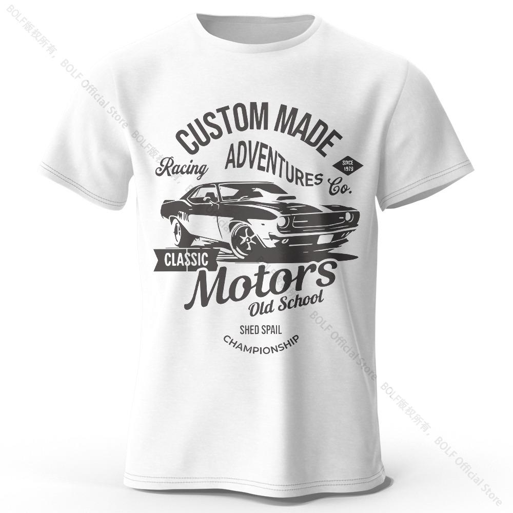 Men's Motors Printed T-Shirt Oversized Vintage Old School Graphic Tees for Men Women Summer Tops