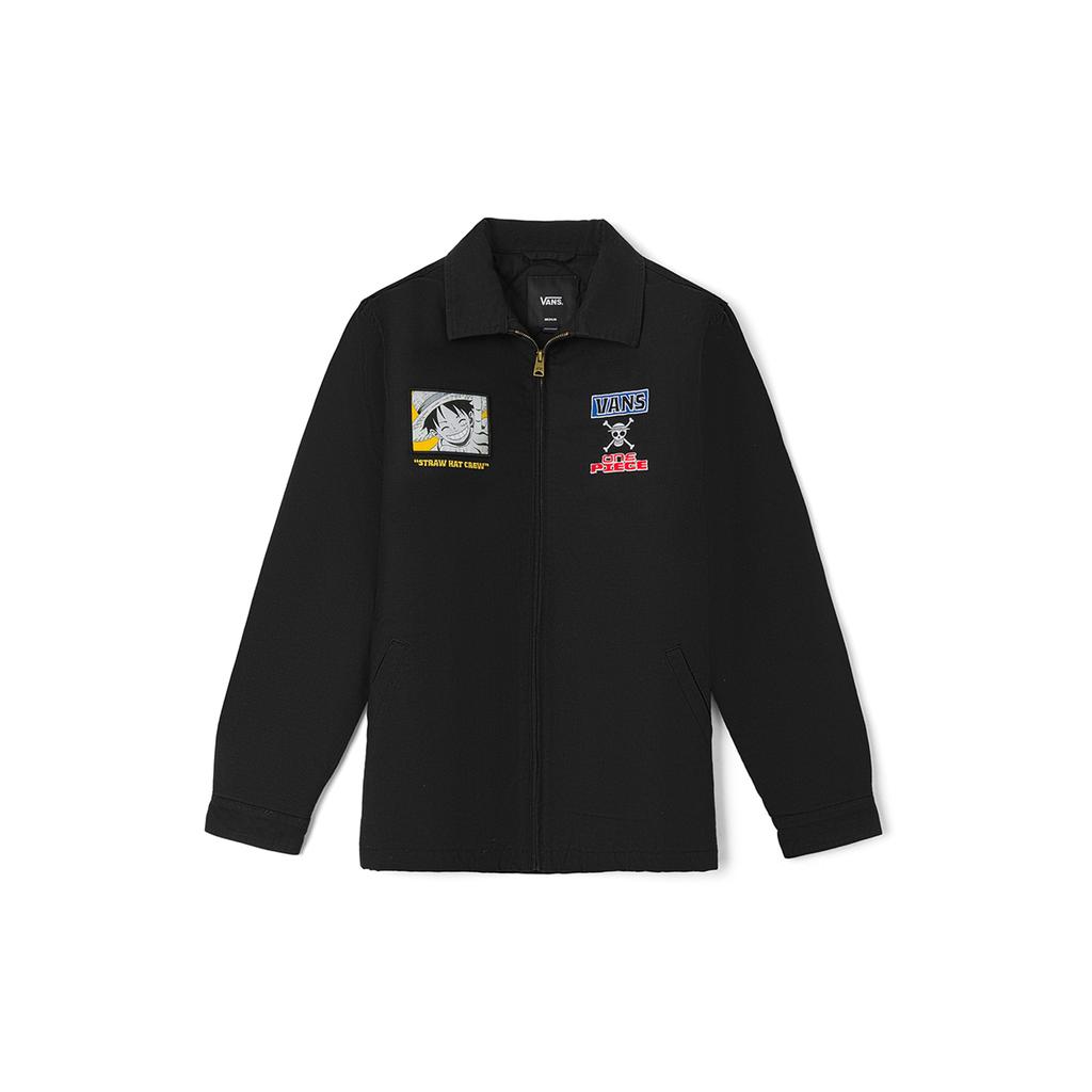 Vans ONE PIECE Collaboration Series Luffy Three Gear Printed Zip-Up Jacket Unisex Jacket Black VN00062QBLK